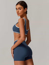 V-Neck Colorblock Sports Suit - MASKERT - 