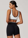V-Neck Colorblock Sports Suit - MASKERT - Snow / S