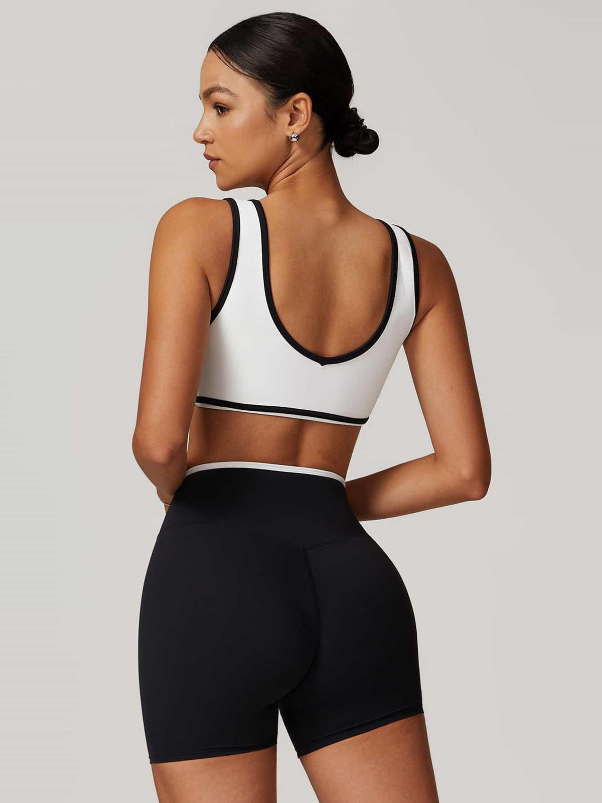 V-Neck Colorblock Sports Suit - MASKERT - Snow / S
