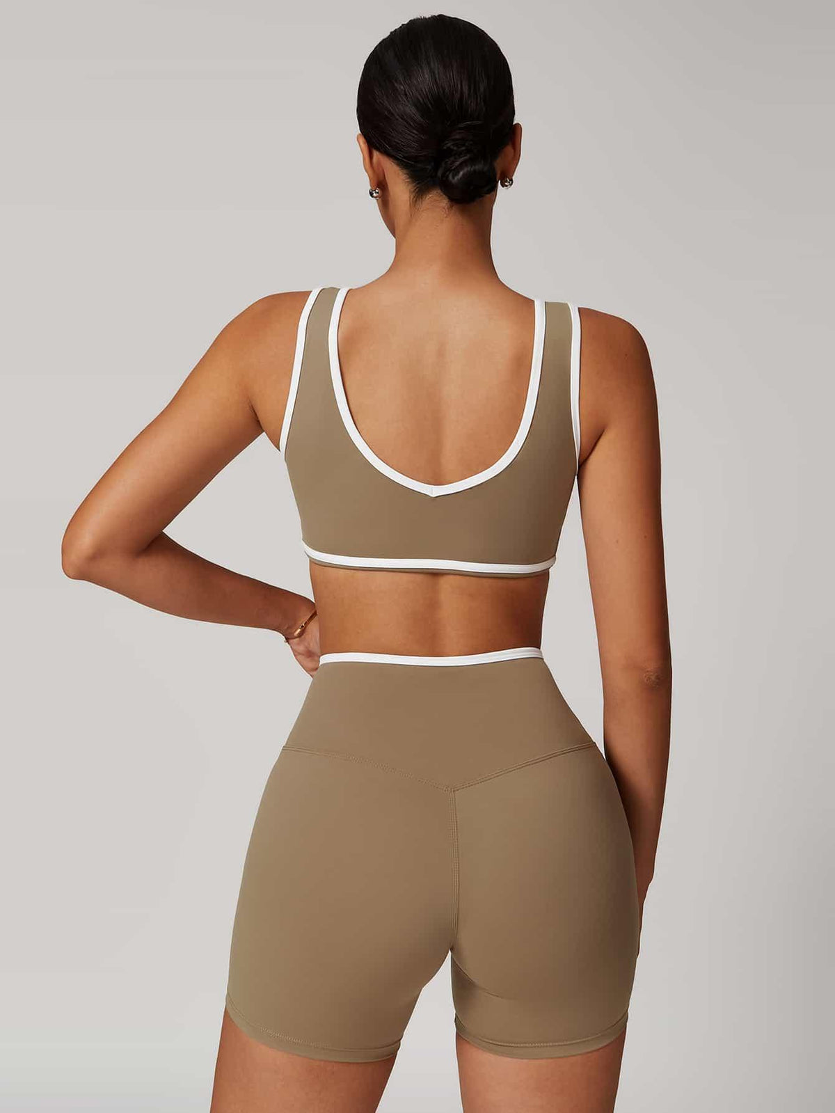 V-Neck Colorblock Sports Suit - MASKERT - 