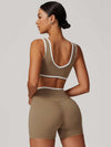 V-Neck Colorblock Sports Suit - MASKERT - 