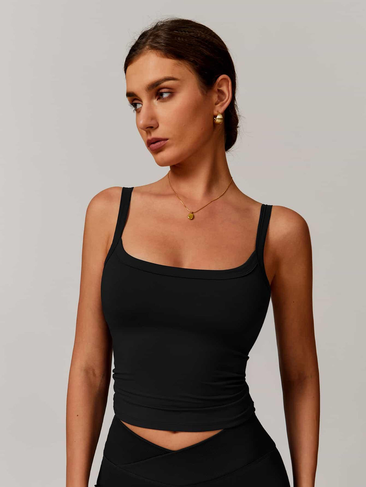 AirSoft U-Neck Ruched Lounge Tank Top - MASKERT - 