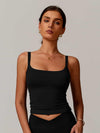 AirSoft U-Neck Ruched Lounge Tank Top - MASKERT - 
