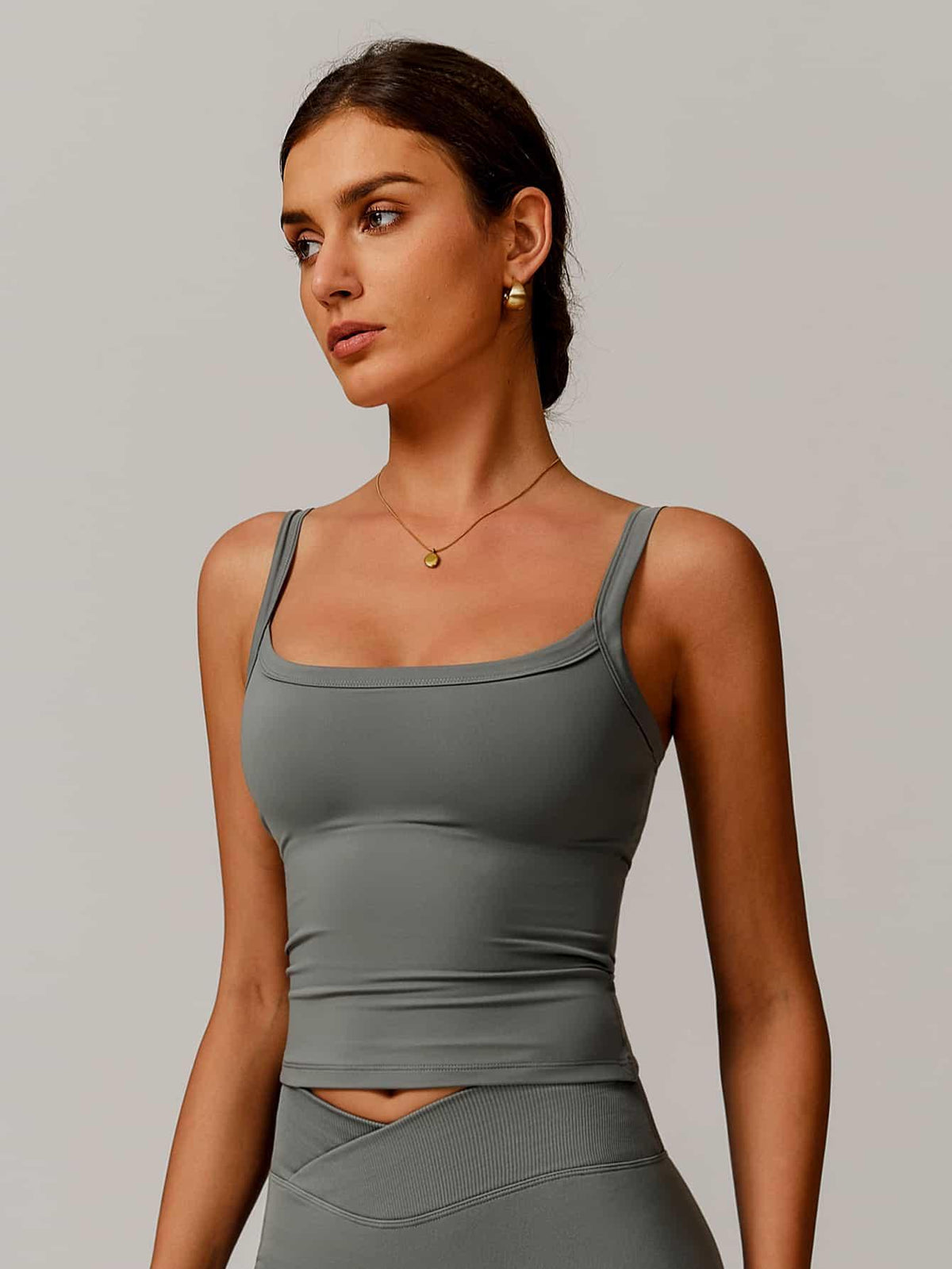 AirSoft U-Neck Ruched Lounge Tank Top - MASKERT - 