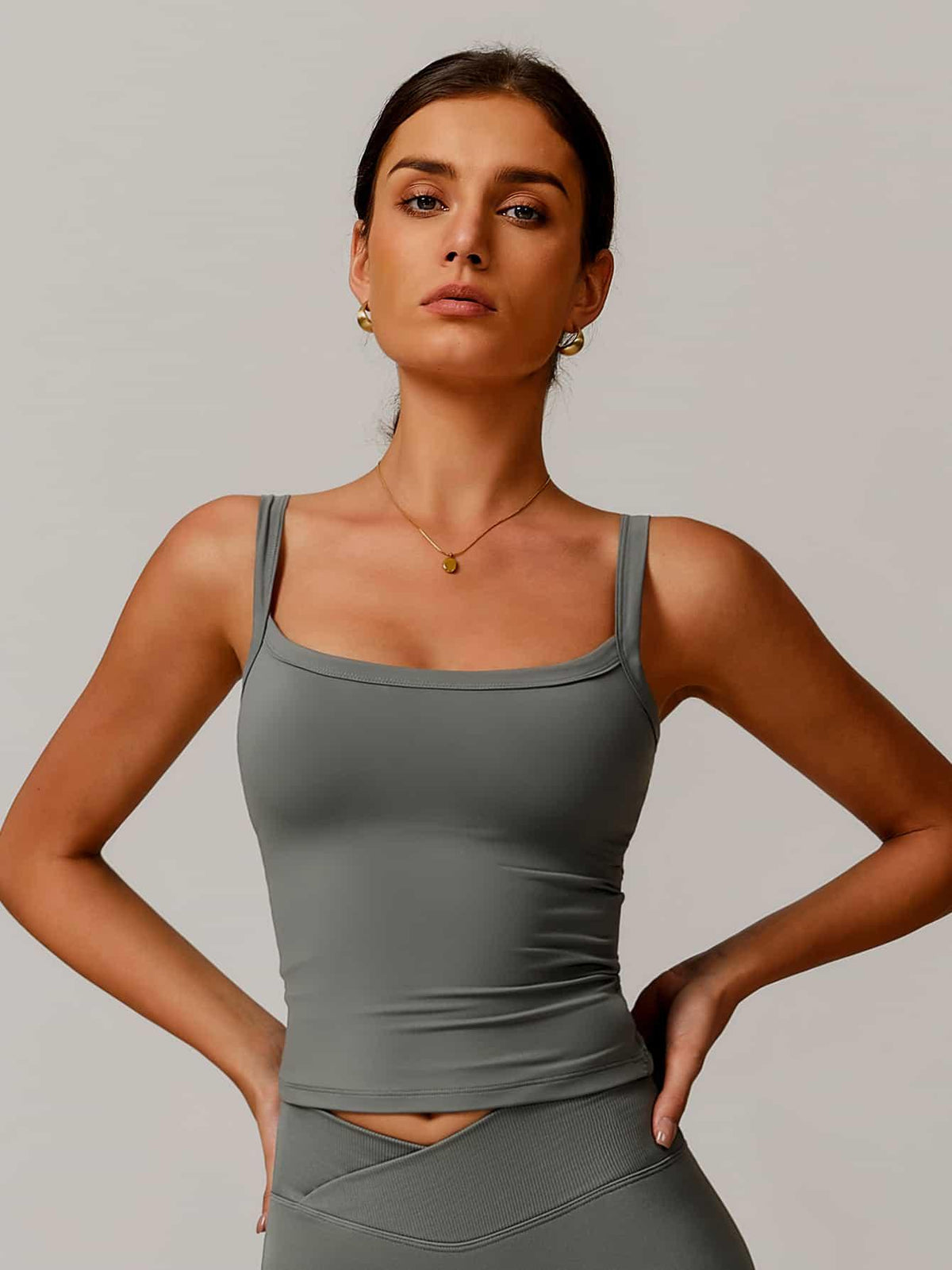 AirSoft U-Neck Ruched Lounge Tank Top - MASKERT - 