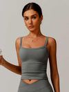 AirSoft U-Neck Ruched Lounge Tank Top - MASKERT - 