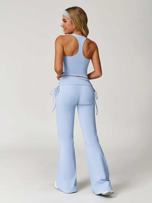 V Neck Racerback Tank & Drawstring Legging Set