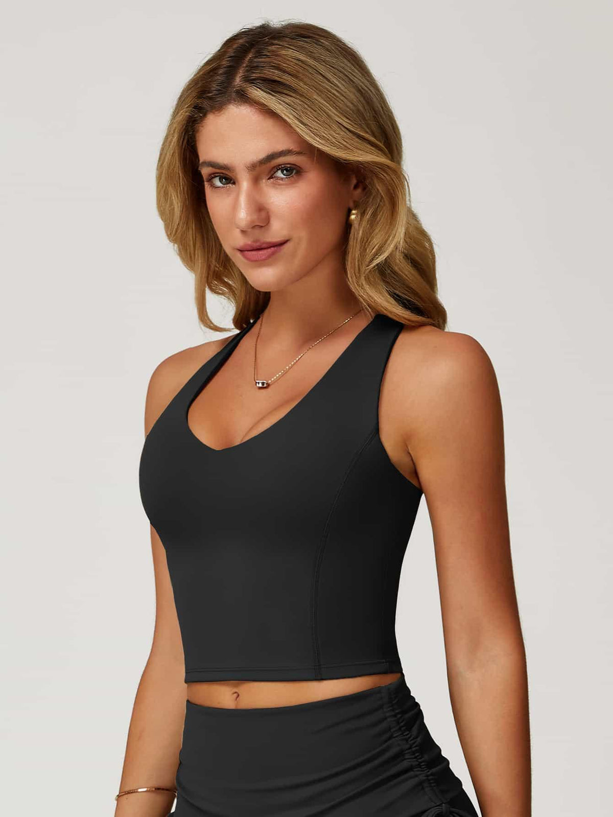 V Neck Racerback Tank Top - MASKERT - 