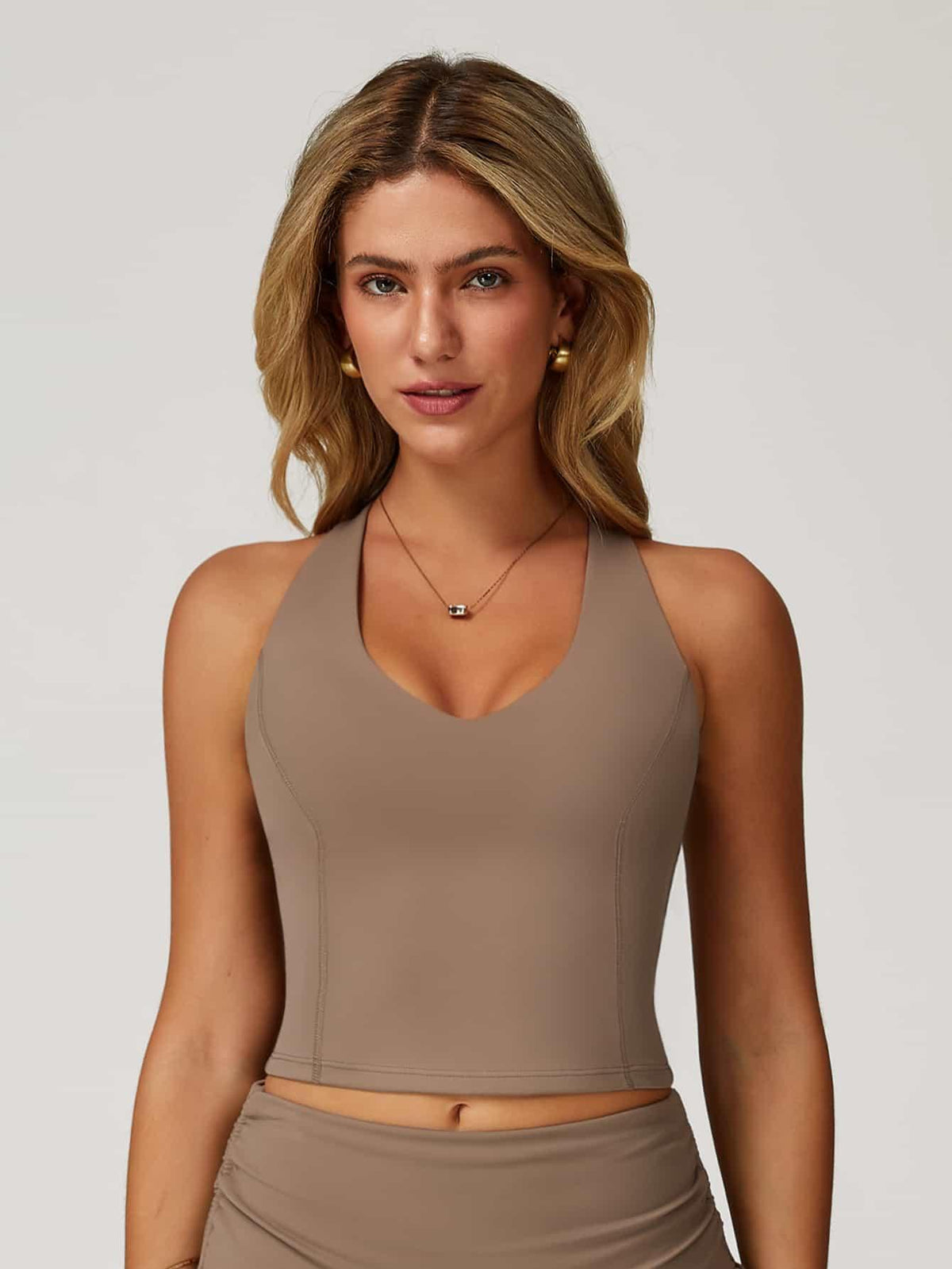 V Neck Racerback Tank Top - MASKERT - 