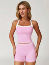 Colorblock Spaghetti Strap Tank & Short set