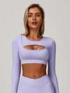 HydroChill Long Sleeve Cut-out Crop Tank Top