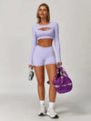 HydroChill Long Sleeve Cut-out Crop Tank Top