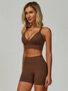 AirSoft Seamless V-neck Crop Tank & Short Set