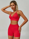 AirSoft Seamless V-neck Crop Tank & Short Set