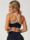 Colorblock Lightweight Crossback Crop Tank Top