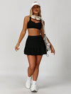 V Neck Keyhole Back Crop Tank Top