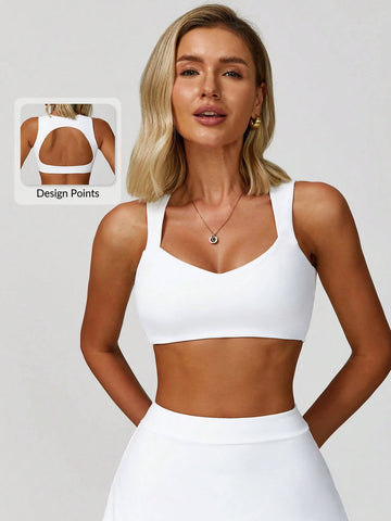 V Neck Keyhole Back Crop Tank Top