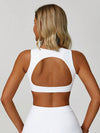 V Neck Keyhole Back Crop Tank Top