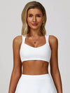 V Neck Keyhole Back Crop Tank Top
