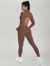 AirSculpt Zip-up Cut-out Back Contour Jumpsuit