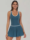AirSculpt Contour Racerback Pleated Tennis Dress