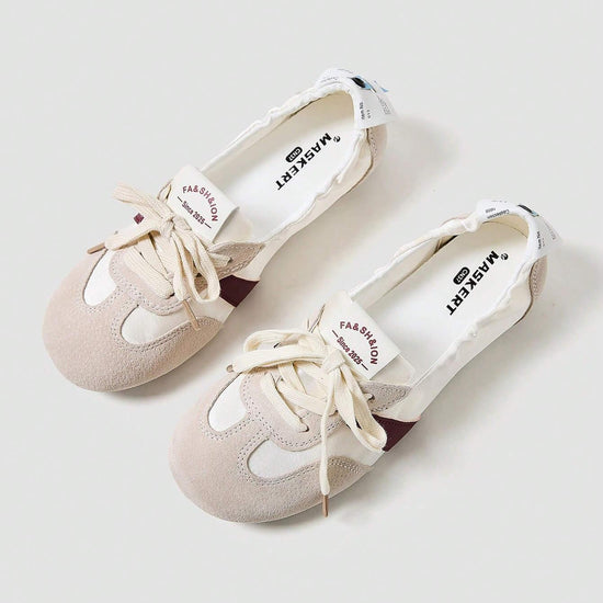 Maskert Ballet Style Lace-up Slip-On Shoes - MASKERT - 