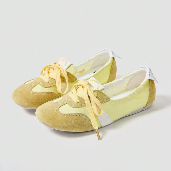 Maskert Ballet Style Lace-up Slip-On Shoes - MASKERT - Citrus Yellow / 36