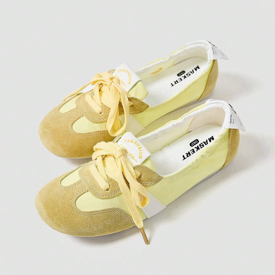 Maskert Ballet Style Lace-up Slip-On Shoes - MASKERT - Citrus Yellow / 36