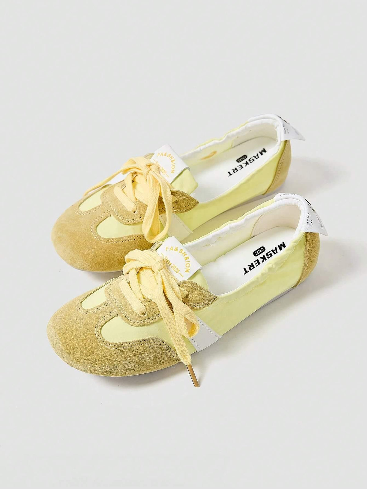 Maskert Ballet Style Lace-up Slip-On Shoes - MASKERT - Citrus Yellow / 36